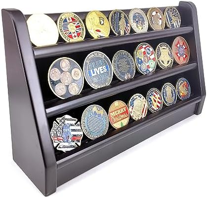 Amazon.com : 3 Rows Challenge Coin Display Stand Rack Military Coin ...