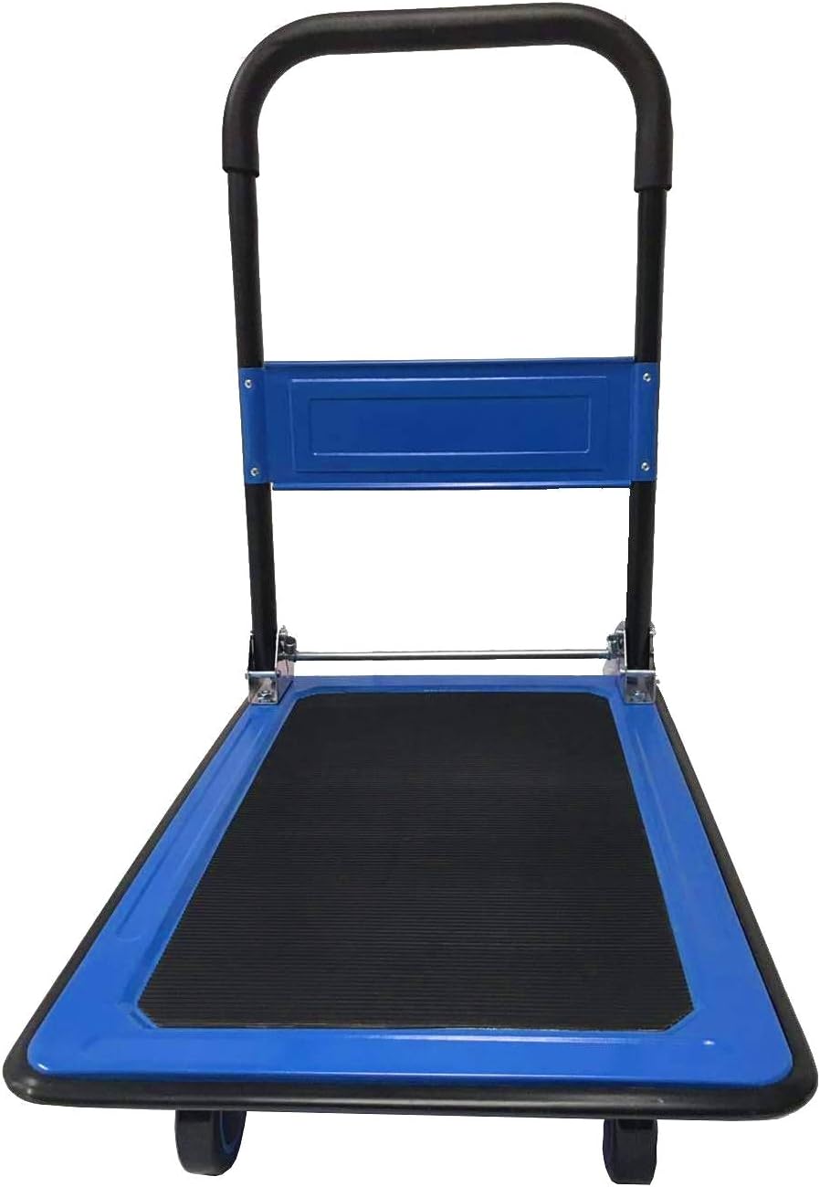 Push Cart Dolly AFT PRO USA Push Platform Truck Folding Rolling Flatbed Cart 360 Degree Swivel Wheels Foldable Handle (Blue, 330LB) : Industrial & Scientific