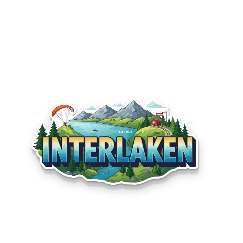 Image of Interlaken Fridge Magnet, Glossy Finish, Stylish Magnet for Fridge, Wardrobe & Metal Surfaces