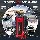 NUSICAN Car Jump Starter, 2600A 22000mAh 12V Portable Battery Starter, Auto Battery Booster Pack with Dual USB / Quick Charge 3.0 /Type-C (up to 8.0L Gas/8.0L Diesel) - 7