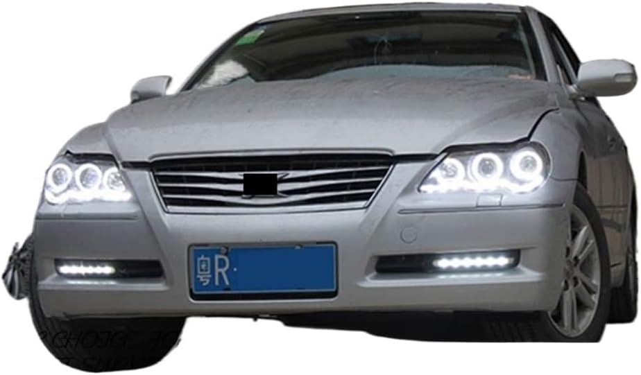 Car Styling Compatible With Toyota Mark X Headlights 2004-2009 Reiz LED Headlight DRL Hid Head Lamp Angel Eye Bi Xenon Beam Accessories(Headlight No Bulb)