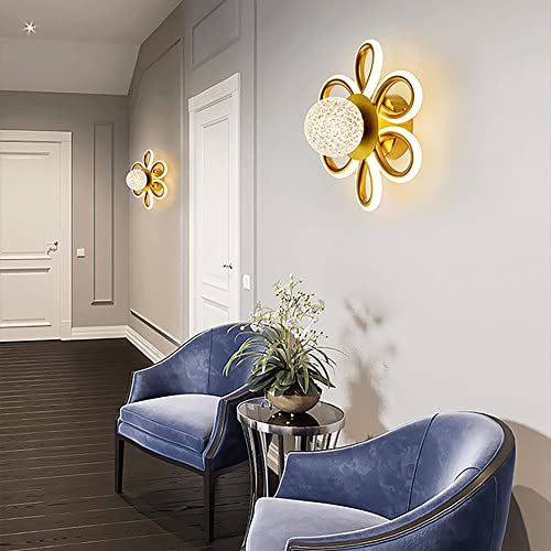 Lámpara de pared con forma de flor LED 27W estilo chino de metal 3