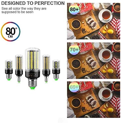 KLED 4Pack LED Corn Bulb, Super Bright, 12W(100W Equivalent), 1200 lumen, Warm White, LED Light Bulb, Medium Base E26, CRI 85+, For Garage Warehouse High Bay Barn Backyard (Warm White-2700K, 12 Watts)