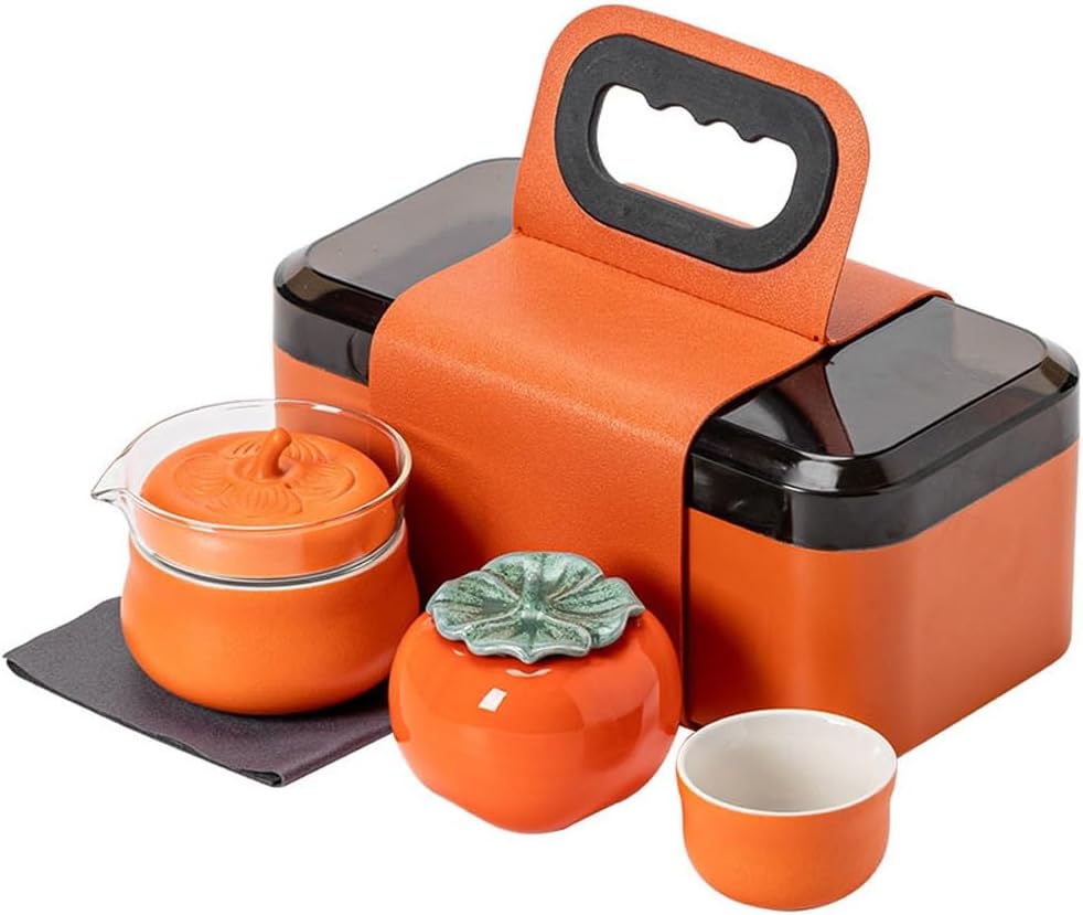 Porcelain Chinese Gongfu Tea Set Portable Teapot Rotation Maker and Ceremony