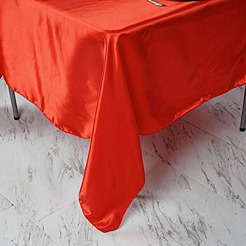Balsacircle 5 Pcs 72X72 Inch Red Square Tablecloth Satin Table Overlays Linens For Wedding Table Cloth Party Reception Events Kitchen Dining #TOP1