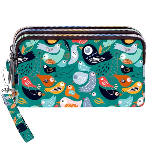 Image of BIAOTIE Large Capacity Wristlet Wallet - Women Printed Nylon Waterproof Handbag Clutch Purse
