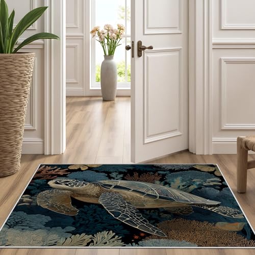 Tapete Costero Ocean Coral 4x6 Antideslizante y Lavable miniatura 3