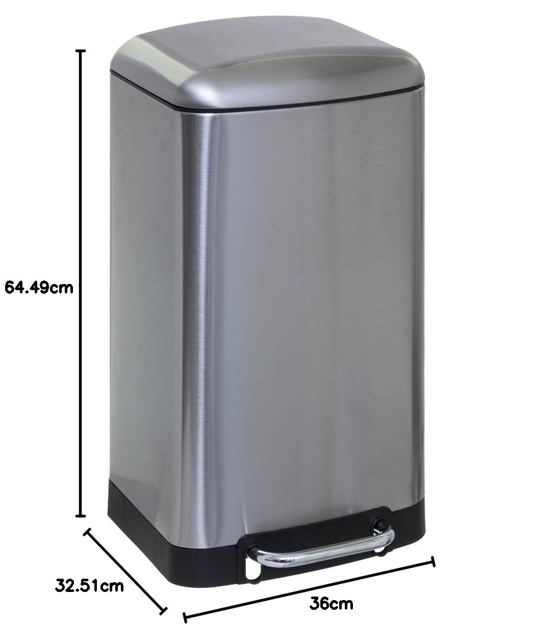 5five - metall-pedal-abfalleimer 30l "ariane" edelstahl