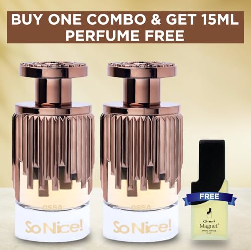 Image of Ossa So Nice Eau De Parfum For Women, 100ML | Premium Perfume With Musky, Floral and Fruity Notes | Long Lasting Fragrance Captivating blend of Joy, Elegance and Allure | Best Gift For Birthday (Pack of 2)