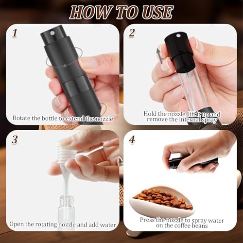 Miniatura 3 de Ferizzia Taza Dosificadora De Granos De Café Y Botella Pulverizadora Rdt Set, Bandeja Dosificadora Granos Café De Cerámica, Con Botella Pulverizadora, Para El Hogar, Restaurante, Cocina