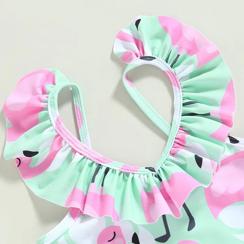 Image of Baby Bucket Girls Ruffled Neck One Piece Swimsuit
