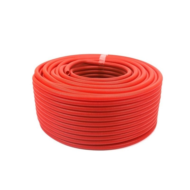 Tubo corrugato flessibile, Tubo flessibile in filo rosso 11,6 mm-34,5 mm ondulato isolato in PP che infila flessibilità nella guaina protettiva in plastica(AD28.5mm x 10 meter)