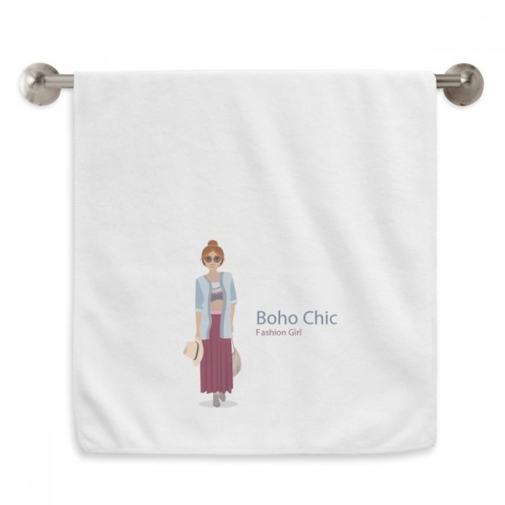 Diadème serviettes moelleuses Bohe Mia Wind imprimé cartoom blanc de taille 13X29 Pouces