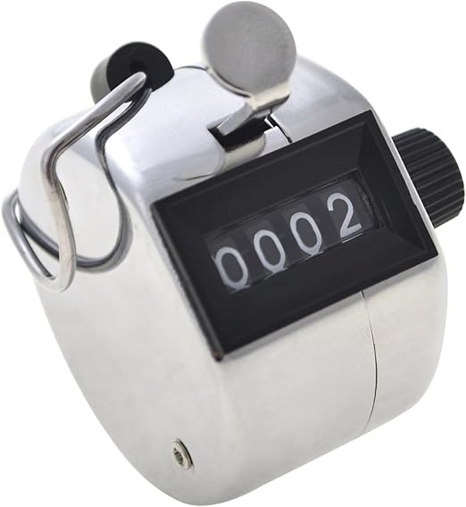 GOGO Clicker Counter, Metal Handheld Tally Counter, 4 Digit Pitch Counter for Golf, Coaching, Knitting, Lap, Fishing