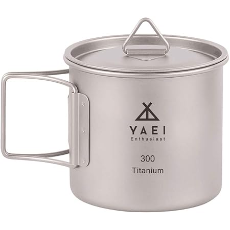 Amazon Yaei Enthusiast チタン マグカップ シングルマグ 蓋付き 収納袋付き 300 450 750ml 300ml Yaei Enthusiast 野営エンスージアスト マグ シェラカップ