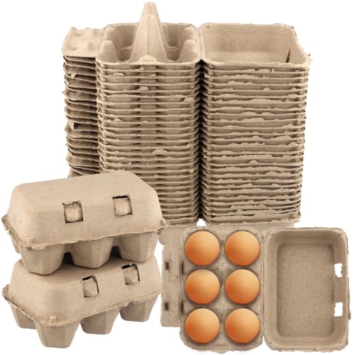SOUJAP 30 scatole per uova a 6 celle, 15 x 10 x 7 cm, scatola di cartone per uova, scatole per uova di gallina