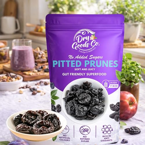 Image of Dry Goods Co. Premium Prunes (Dried Plums) 400g | Naturally Sweet & Seedless | High Fibre Healthy Snack | Soft, Fresh & Vacuum Packed | Rich in Antioxidants & Digestive Support