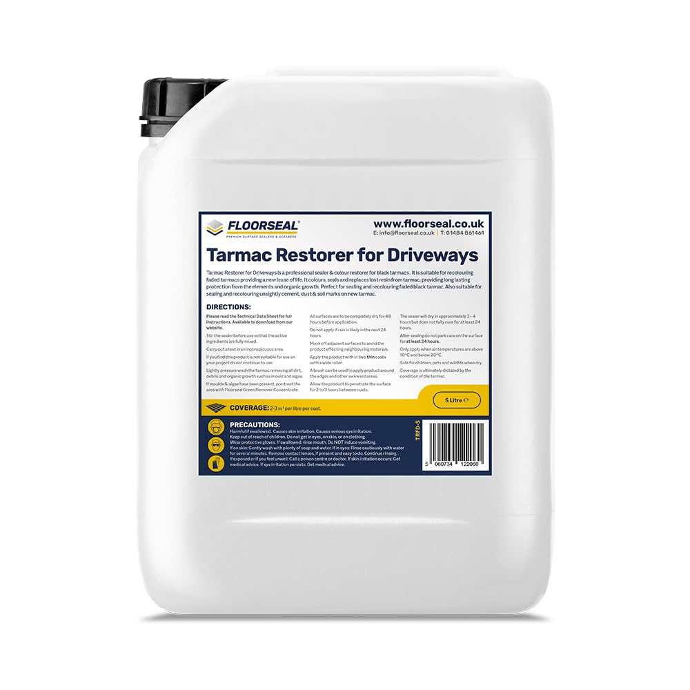 Floorseal Premium Surface Sealers & Cleaners Clear Tarmac Restorer For Driveways (5 Litre)