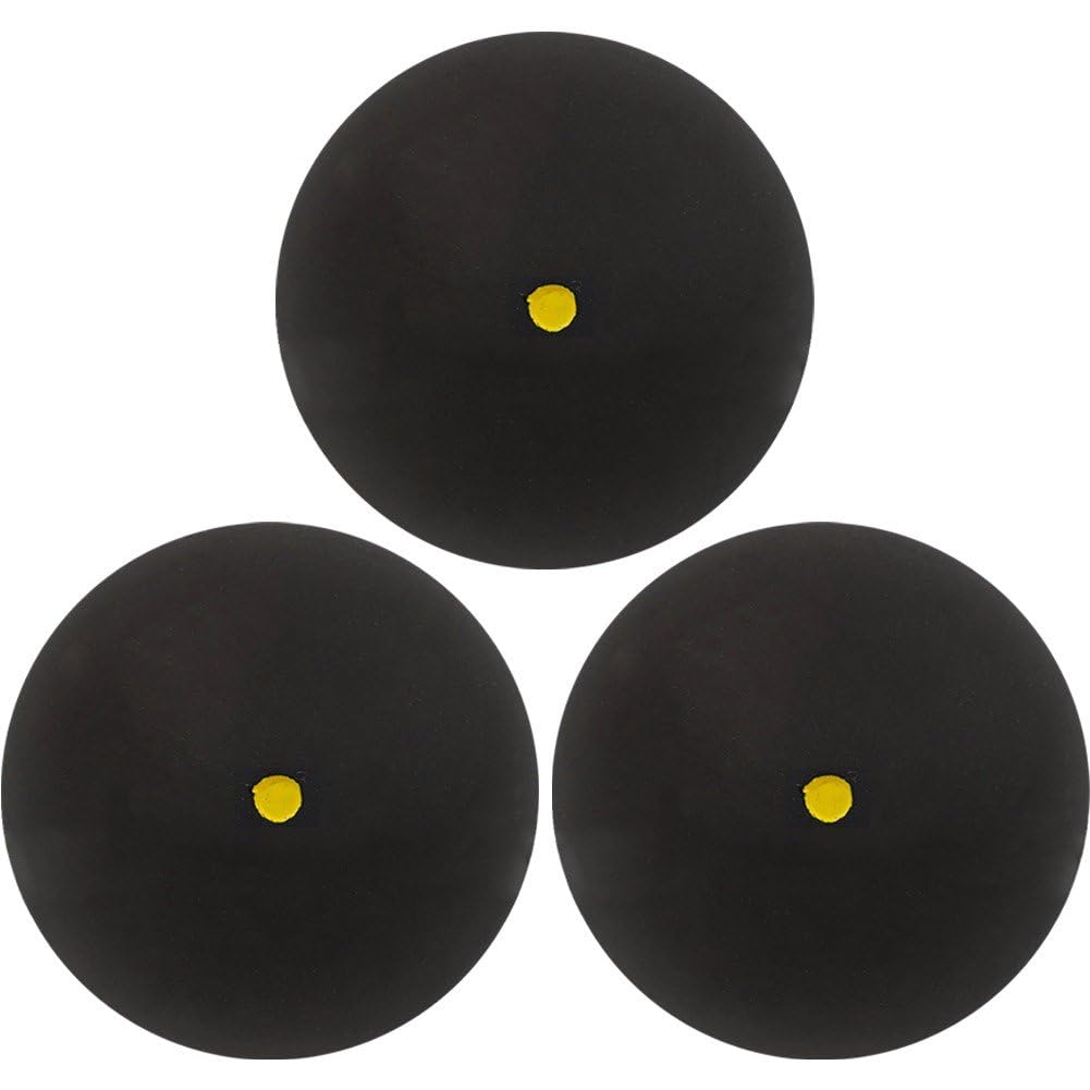 Squash Balls, 3pcs Professional Rubber Squash Ball for Squash Racket Single Red Blue Yellow Dot Fast Speed Ball for Beginner