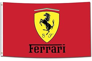 Ferrari Racing Header Flag 3x2ft F1 Retro Wall Art with Grommet Tab