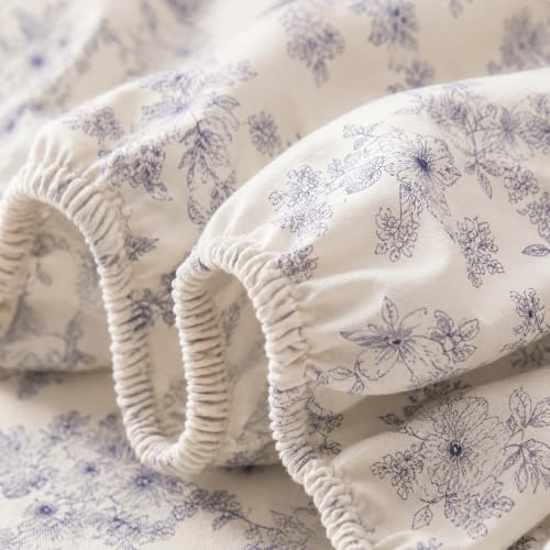 Image of BSB HOME 240 TC Premium Double Bed Fitted Bedsheet, Soft Comfortable Stretchable Mattress Sheet with Elastic Fitted Corners, Durable Easy Care Bedding, 72 x 72 + 10 Inches(183x183+25 cm) - Cream