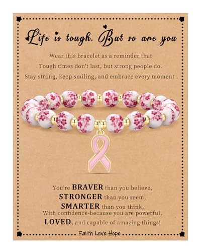 Image of Cross Bracelets for Women, Christian Gifts for Women Stocking Stuffers for Teens Cross Bracelet Imperial Nature Stone Bead Bracelet Confirmation Baptism Gift for Teen Girls Christmas Religious Gift Cathlic Faith Jewelry
