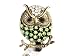 Rhinestone Owl Retractable Badge Reel/ Bling ID Badge Holder (Green)