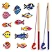 DJECO Fishing Graphic Magnetic Fishing Game - Catch Colorful Sea Creatures - Fun & Engaging for Family & Friends, Perfect for Gift - Wooden Toy for Children 2+ Years Girls & Boys