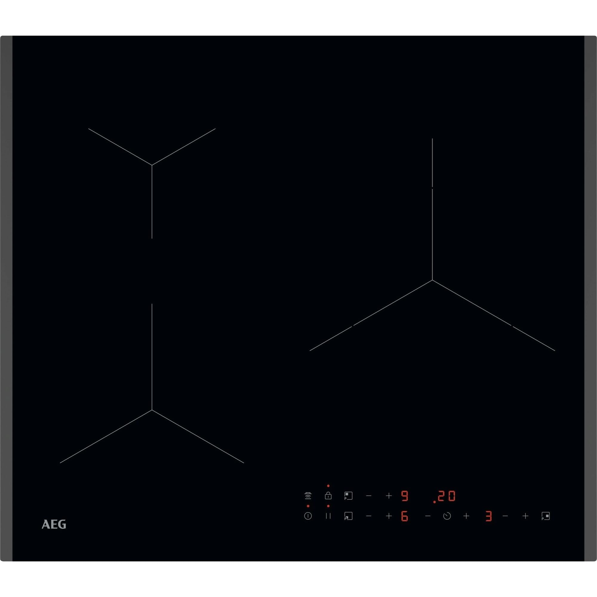 AEG TO63IV00IB Placa de Inducción, 60 cm, 3 Zonas de Cocción, Zona Paella, Sistema Hob2Hood, Función PowerBoost y Pausa, Controles Deslizantes Independientes, Temporizador Individual, Sin Marco, Negro — view 13