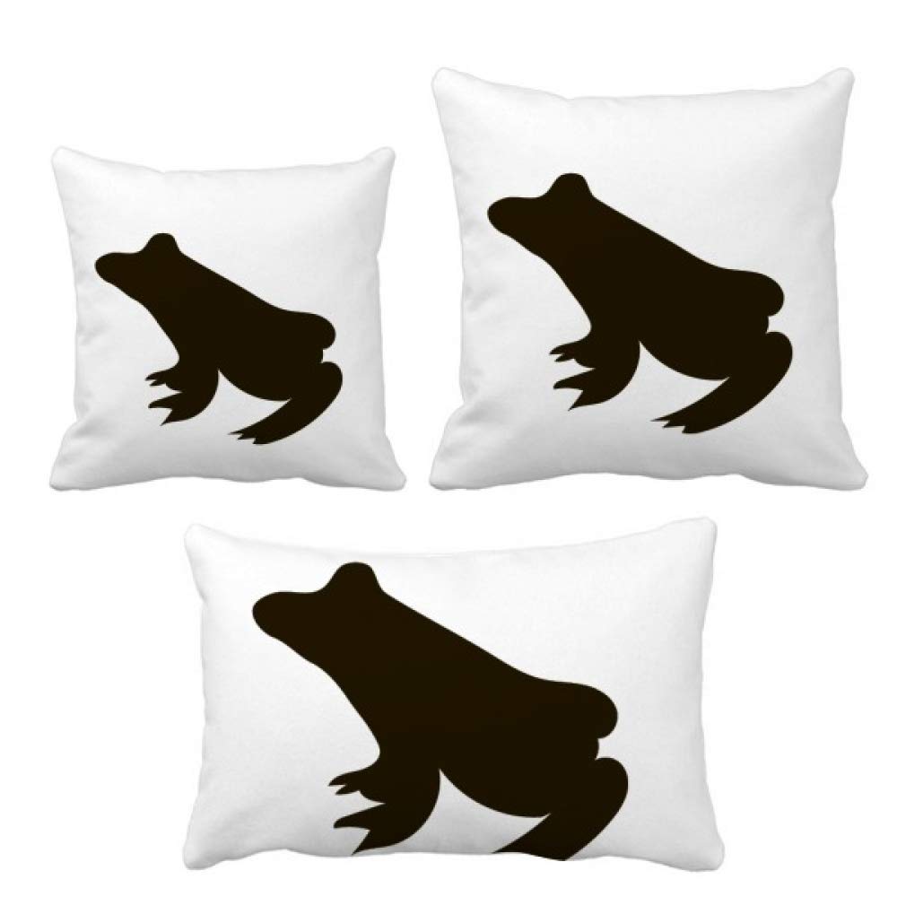 Housse de coussin grenouille noire taie oreiller decoration lit canape motif animal