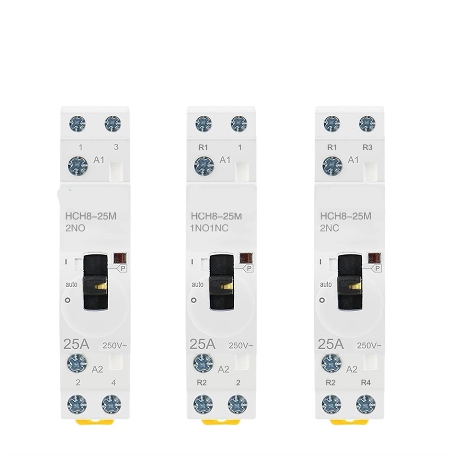 Contacteur modulaire AC HCH8-25M 2P 16A 230V DIN Rail 2NO