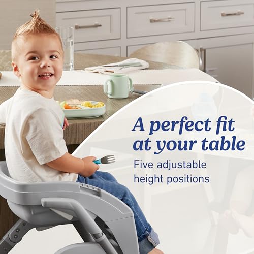 Image of Graco DuoDiner DLX Highchair, 6 Stages of Use - Infant to Baby High Chair, Infant to Toddler Booster Seat, Youth Stool, 5 Adjustable Height Positions, Lilac Mod
