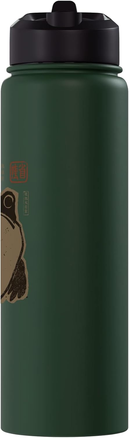 Grumpy Japanese Frog Funny Vintage Grunge Stainless Steel Insulated Water Bottle
