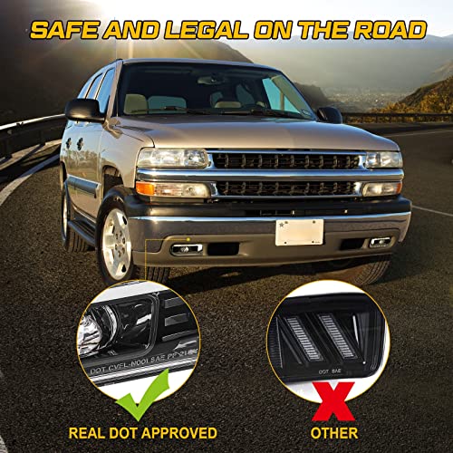 M MIBAHE LED Fog Lights DOT Approved with DRL Compatible with 1999-2002 Chevy Silverado 1500 2500, 2000-2001 Silverado 3500, 2000-2006 Chevrolet Suburban Tahoe, 2PCS