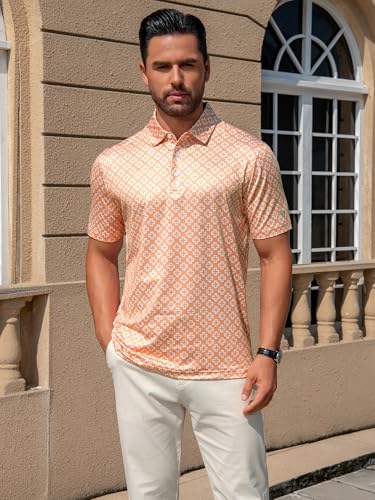 Chemise de golf homme polo léger respirant imprimé uni décontracté