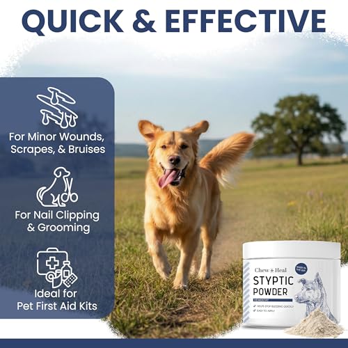 Image of Styptic Powder for Dogs & Cats - Quick Stop Bleeding - 1.5 oz | Fast-Acting Formula for Minor Cuts & Wounds, Nail Clipping Accidents, Multi-Pet Use, Pain Relief