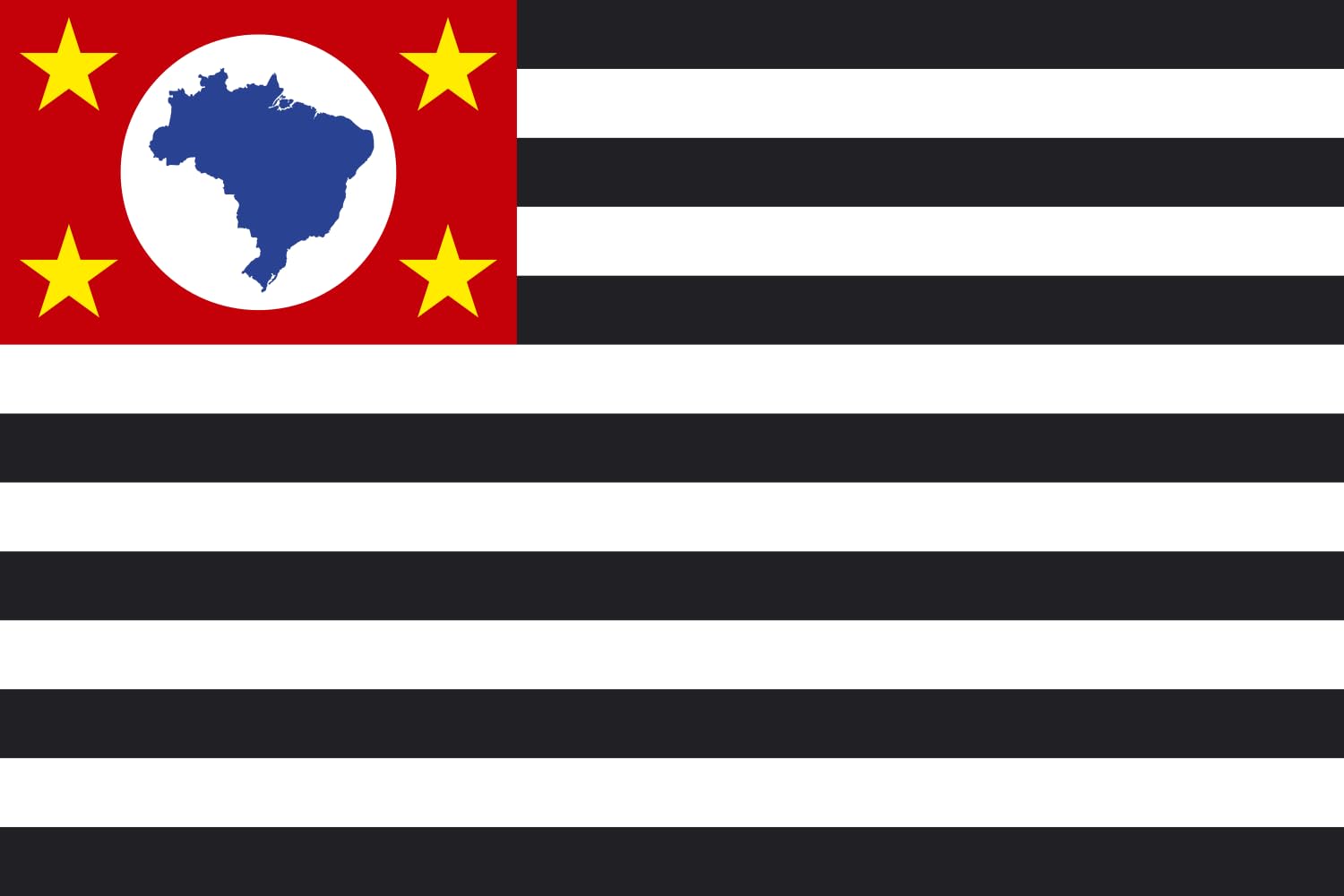 Drapeau XL São Paulo grand format paysage tissu résistant 2.16m²