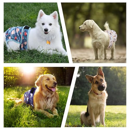 Image of 5Pack Female Dog Diapers Washable,Reusable Diaper for Doggie,Highly Absorbent Dog Diaper,Adjustable Leakproof Puppy Diapers Skirt for Heat,Incontinence,Period Doggy Nappies