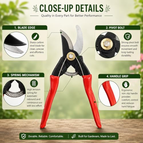 Image of Indian Gardens - Germen Cutter Tool | Garden Grafting & Pruning Cutter for Plants | Heavy Duty Gardening Tool for Plant Propagation & Nursery Use