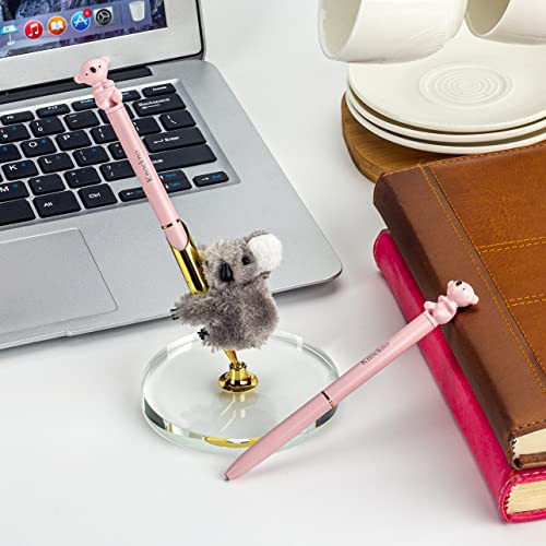Bolígrafos de koala de metal, soporte de cristal y suministros escolares de decoración kawaii 6