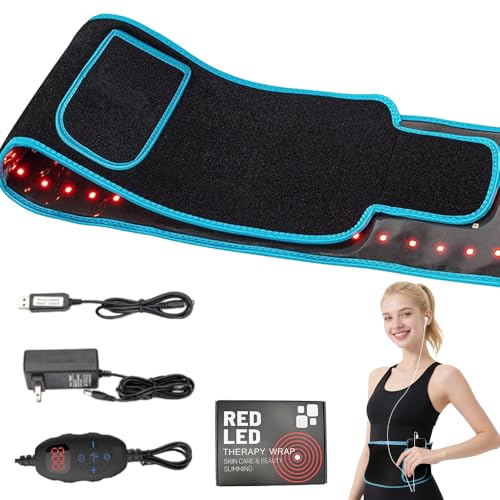 Ceinture amincissante professionnelle avec adaptateur, ceinture de thérapie par la lumière rouge pour perte de poids, lumière rouge 660 nm et 850 nm lumière proche infrarouge ceinture enveloppante – vue 7