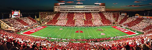 Image of MasterPieces - 1000 Piece Jigsaw Puzzle, NCAA Utah Utes, Panoramic Football Stadium View, Fun for Adults and Family, 13 inchx39
