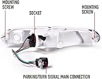 Vista 4 de G-PLUS Luces de señal de parachoques delantero compatibles con Mazda MX-5 Miata 1990-1997, luz de señal de estacionamiento montada en parachoques