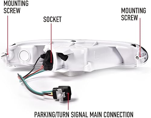 Miniatura 4 de G-PLUS Luces de señal de parachoques delantero compatibles con Mazda MX-5 Miata 1990-1997, luz de señal de estacionamiento montada en parachoques