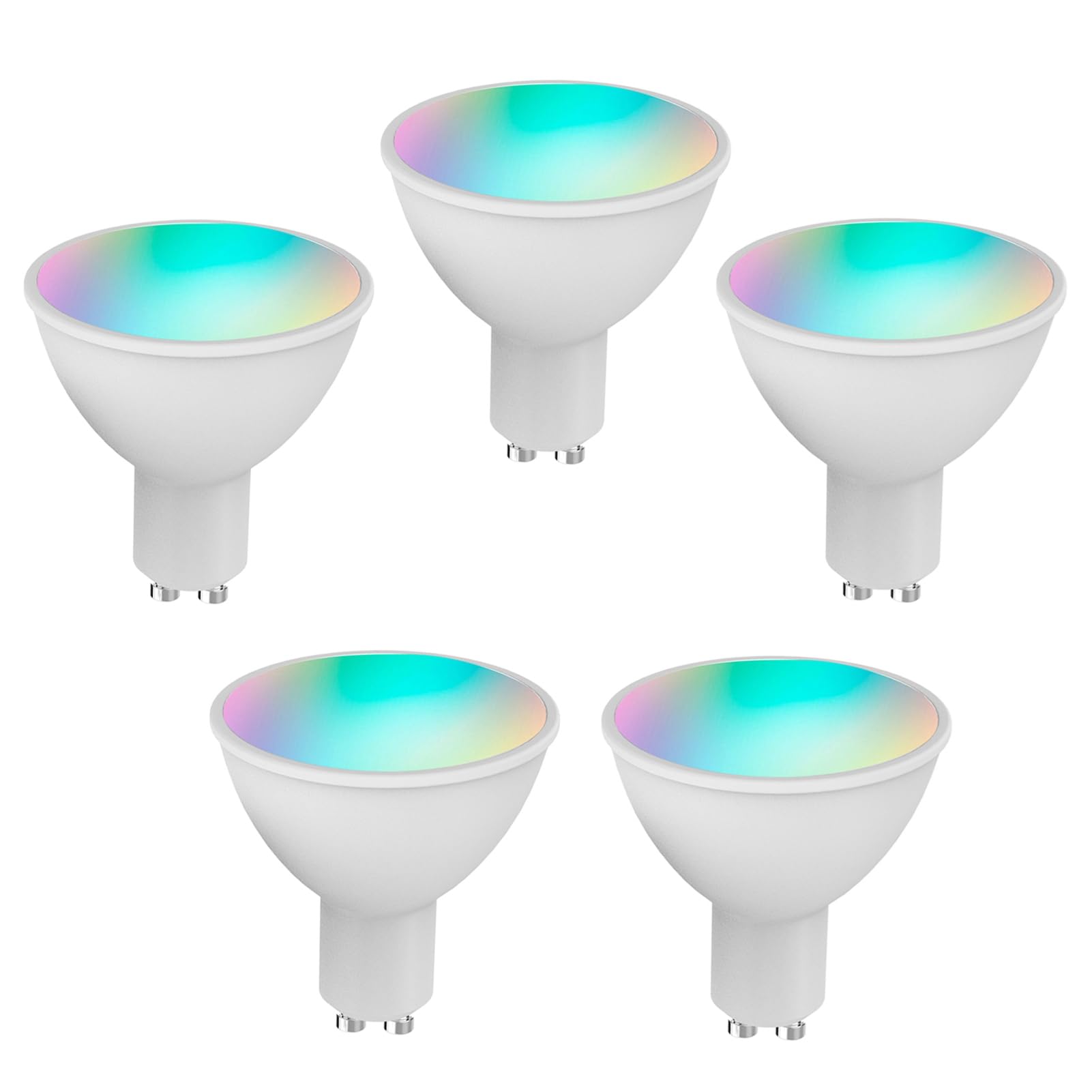 WiFi Bombilla inteligente RGB+W+C Bombilla LED 5W GU10 Luz regulable Aplicación de teléfono Control remoto Compatible con Alexa Home Tmall Elf para control de voz (5)