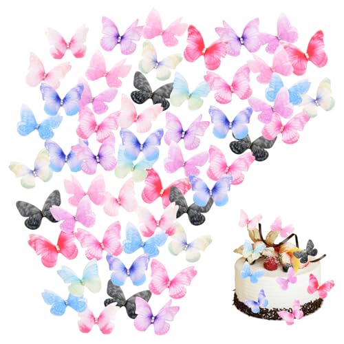 100 Mariposas Tridimensionales De Doble Capa, Decoración De Mariposas, Mariposas Para Manualidades, Decoración De Mariposas Para Colgar, Organza De Mariposa 3D