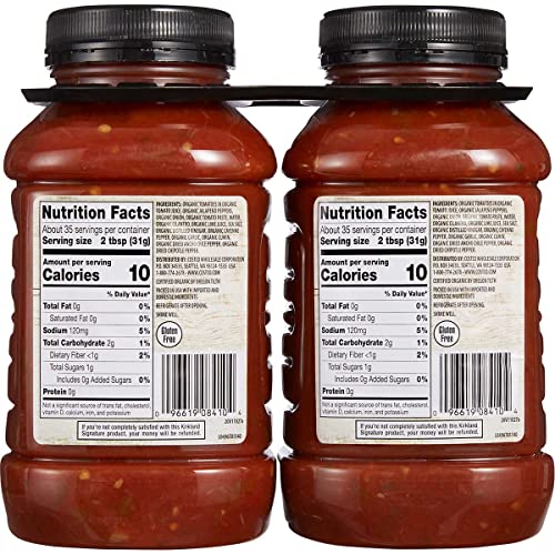 Kirkland Signature Organic Salsa, Medium, 38 Oz, 2-Count #TOP1