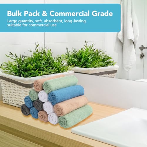 Image of Orighty Microfiber Washcloths 400 Pack, Highly Absorbent and Soft Feel Face Cloths, Multi-Purpose Wash Cloths & Hand Towels for Bathroom, Hotel, Spa, and Gym, 12x12 Inch, Multicolor