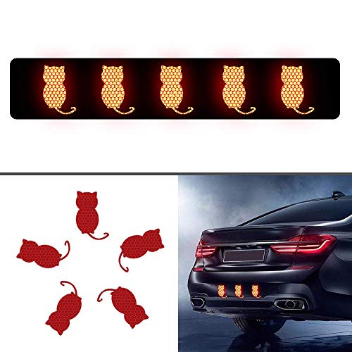 Preisvergleich Produktbild Tuqiang Reflektierendes Klebeband Wasserdicht Selbstklebend Für Auto Kleider Rucksack und Gehweg Sicherheit im Freien Reflektoren Aufkleber DIY Dekoration 10 Stück Rot