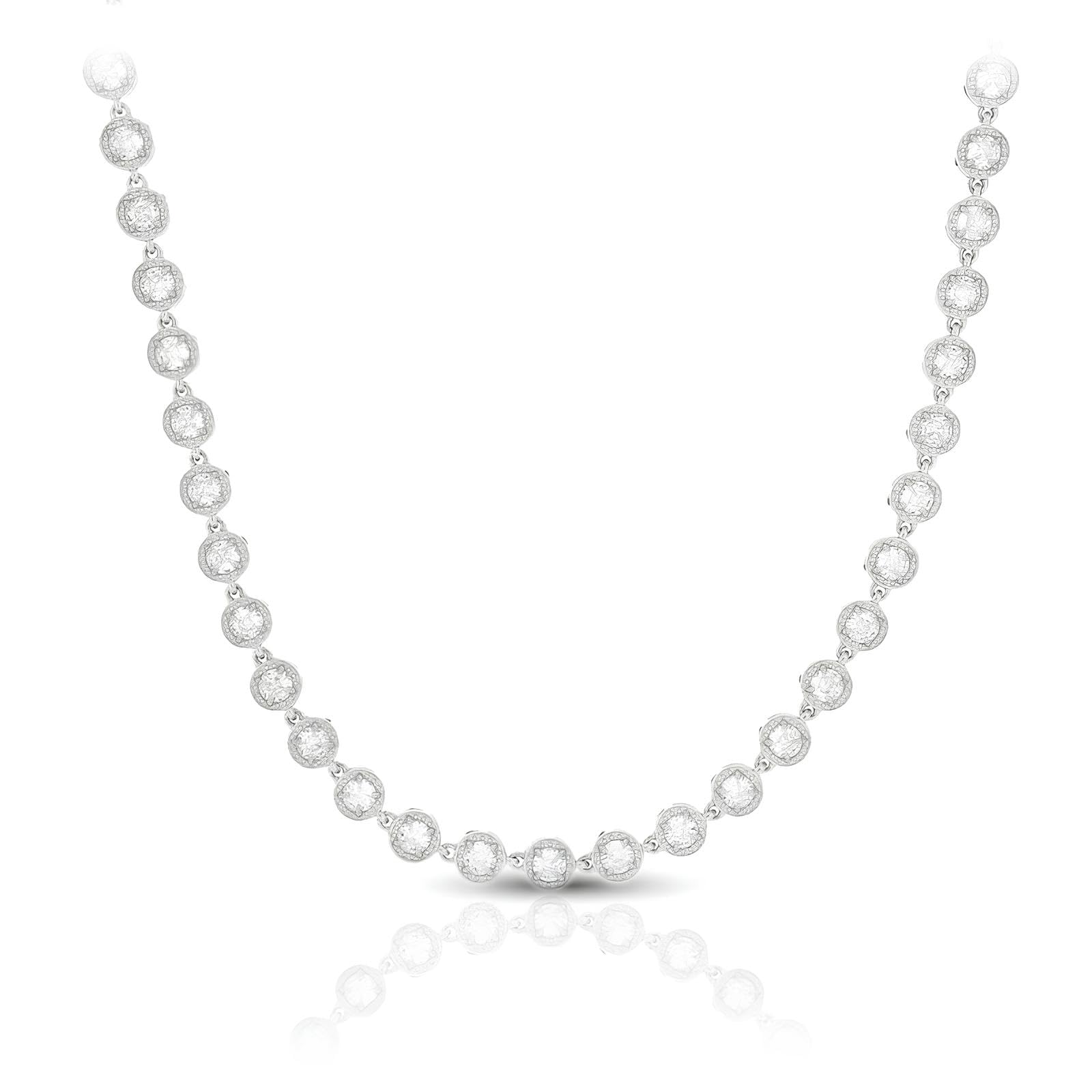SAGA GIOIELLI® Collana donna uomo tennis con zirconi - Acciaio inox – Lunghezza 38+5 cm - Confezione Regalo
